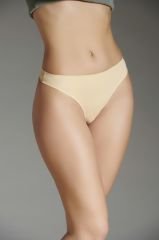 New Panty Lazer Kesim Slikonlu Tanga XL - Ten Rengi