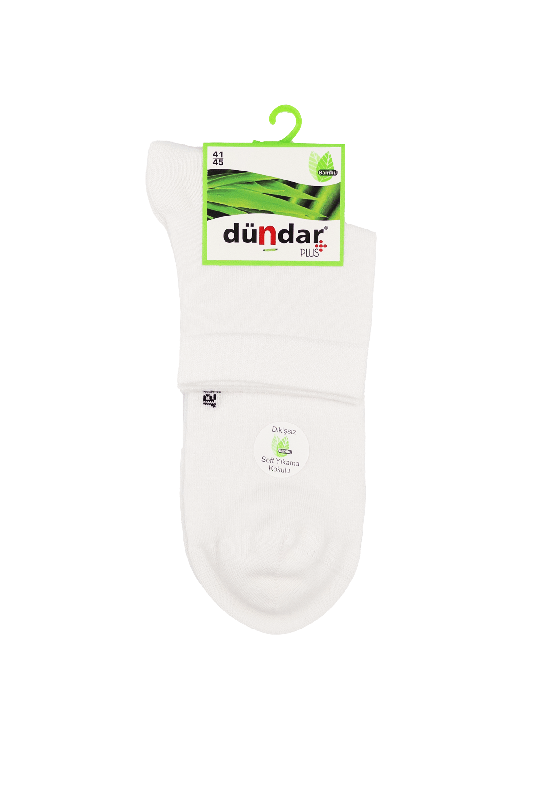 DÜNDAR PLUS ERKEK BAMBU KONÇ PATİK ÇORAP Beyaz