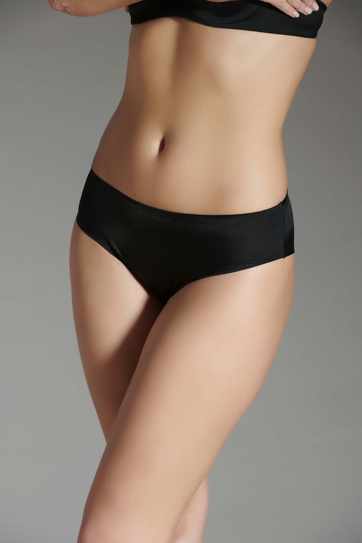 New Panty Lazer Kesim Silikonlu Bikini Külot M - Siyah