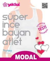 Yıldız Kadın Süper İnce Geniş Askılı Atlet 2315 XXXL - Beyaz