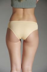 New Panty Lazer Kesim Silikonlu Ten Rengi Bikini Külot