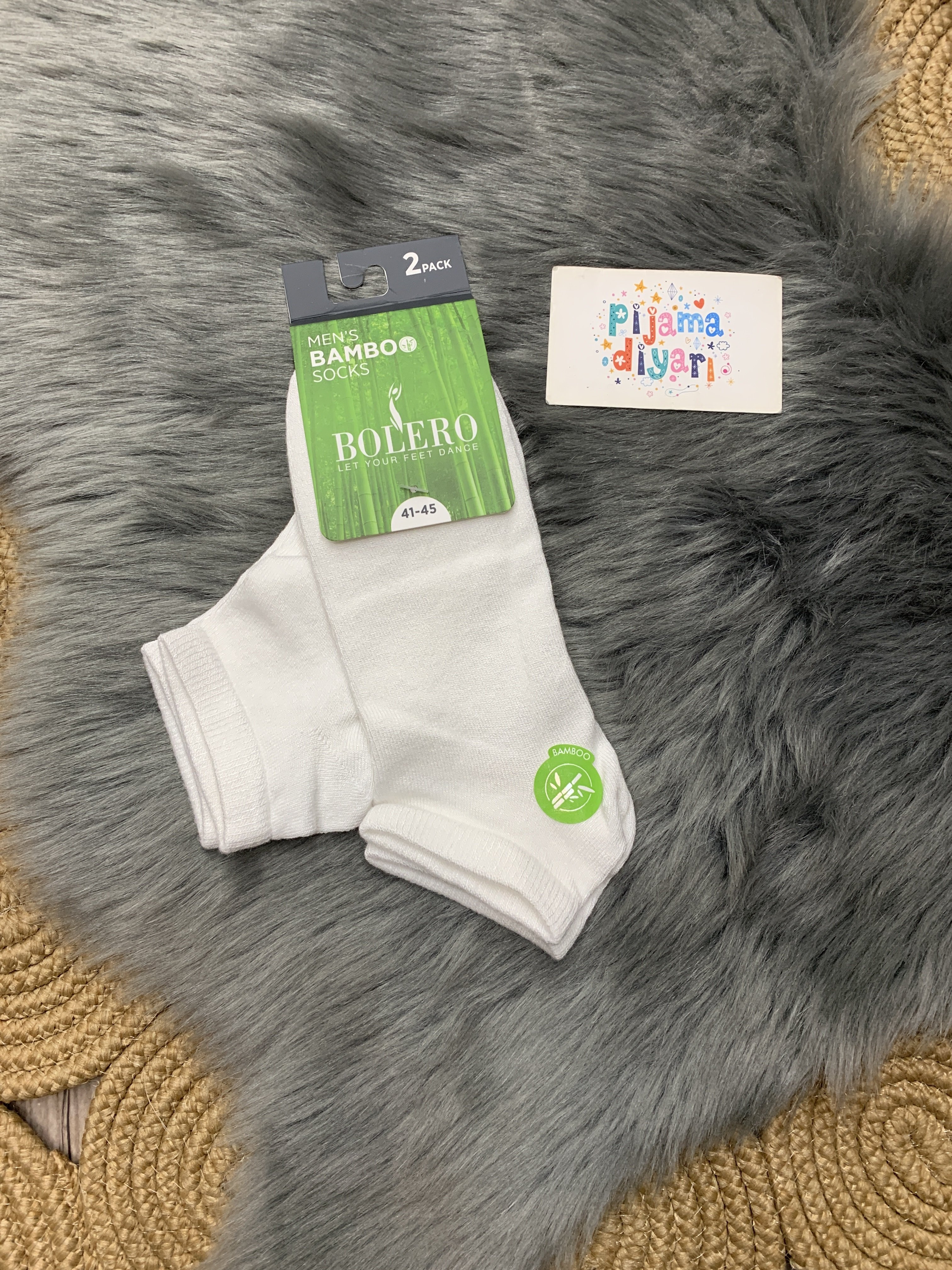 Bolere Erkek Bambu 2'li Çorap Beyaz