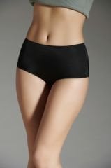 New Panty Lazer Kesim Silikonlu Yüksek Bel Külot L - Siyah