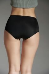 New Panty Lazer Kesim Silikonlu Yüksek Bel Külot L - Siyah