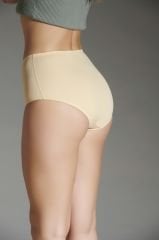 New Panty Lazer Kesim Silikonlu Yüksek Bel Külot S - Ten Rengi