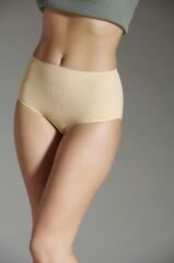 New Panty Lazer Kesim Silikonlu Yüksek Bel Külot XL - Ten Rengi