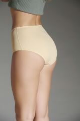 New Panty Lazer Kesim Silikonlu Yüksek Bel Külot XL - Ten Rengi