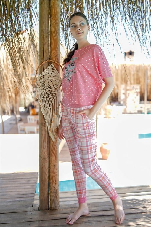 Jiber Kadın Pembe Pijama Takımı 10016