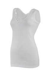 Yıldız Kadın Güpürlü Geniş Askılı Atlet 2027 XL - Beyaz