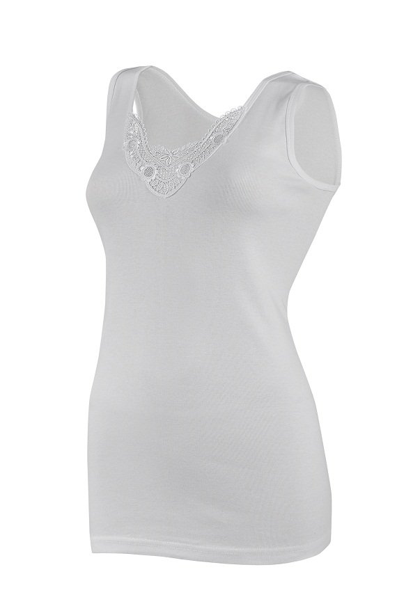 Yıldız Kadın Güpürlü Geniş Askılı Atlet 2027 XXL - Beyaz