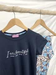 Kadın Füme Baskılı Yarım Kol Viskon Pijama Takımı 10120