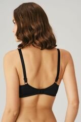 Anıl Kadın Balenli Desteksiz Dolgusuz Toparlayıcı Yumuşak Süngerli Günlük Klasik Küçültücü Sütyen 3606 Siyah - 80C