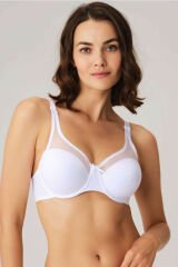 Anıl Kadın Balenli Desteksiz Dolgusuz Toparlayıcı Yumuşak Süngerli Günlük Klasik Küçültücü Sütyen 3606 Beyaz - 85C