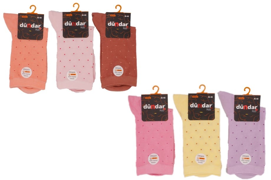 Dündar 12 Adet Bayan Modal Çorap Dikişsiz Asorti