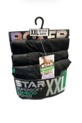 STAR Erkek Bambu Ultrasoft 3'lü Boxer S - Siyah