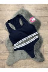Hnx Kadın Pedli Lacivert Sporcu Sütyen Tanga Set