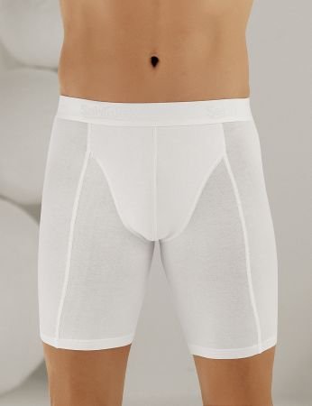Şahinler Likralı Uzun Boxer ME114 S - Beyaz