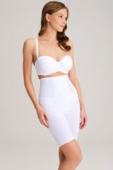 Anıl Kadın Toparlayıcı Bel ve Bacak İnceltici Dikişli Uzun Paçalı Orta Bel Sıkı Şort Korse 2445 42 - Beyaz