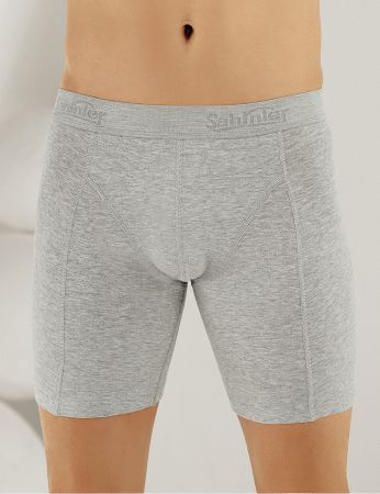 Şahinler Likralı Uzun Boxer ME114 S - Gri