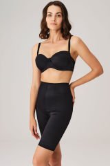 Anıl Kadın Toparlayıcı Bel ve Bacak İnceltici Dikişli Uzun Paçalı Orta Bel Sıkı Şort Korse 2445 44 - Siyah