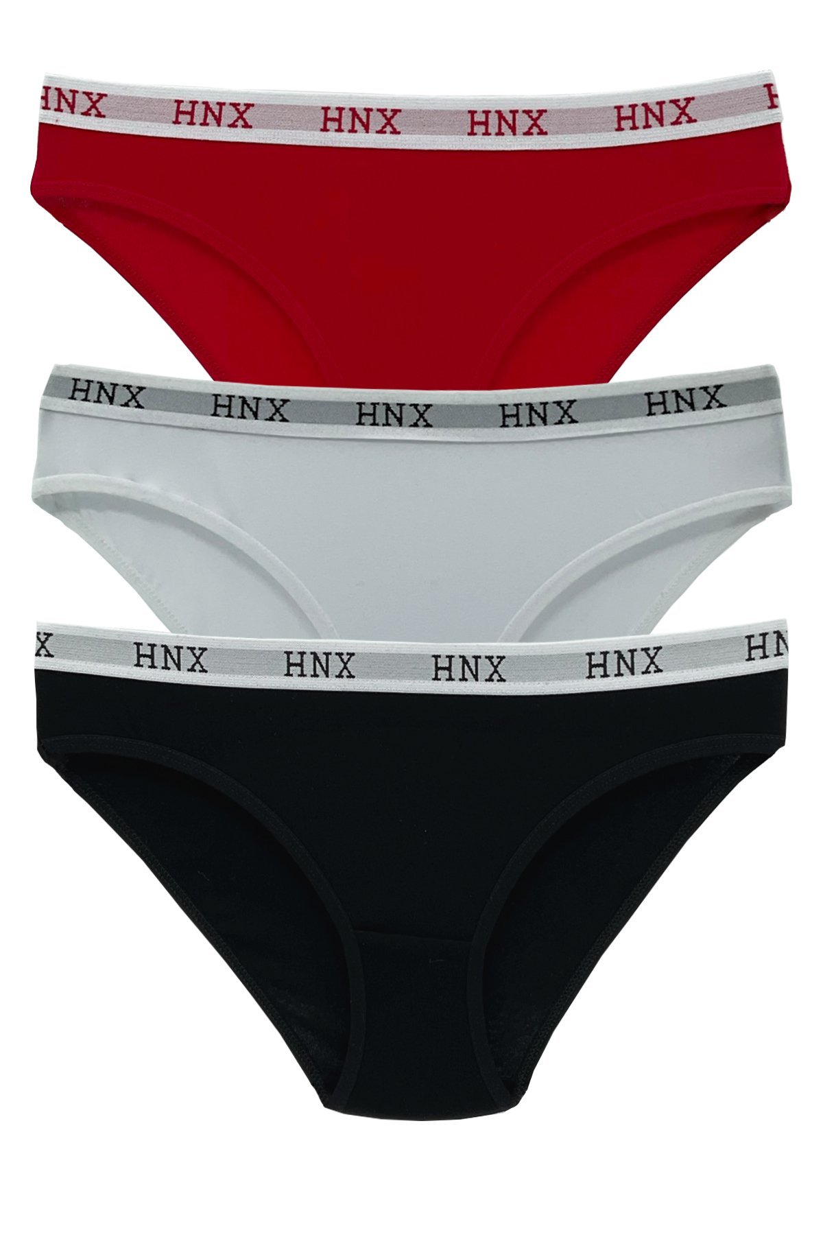 Hnx 3'lü Spor Slip Külot Siyah-Beyaz-Kırmızı