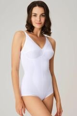 Anıl Kadın Toparlayıcı Vücut İnceltici Dikişli Alttan Kancalı Sıkı Badi Korse 5204 48 - Beyaz