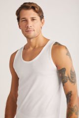 Henry Askılı 2 li Basic Erkek Atlet L - Beyaz