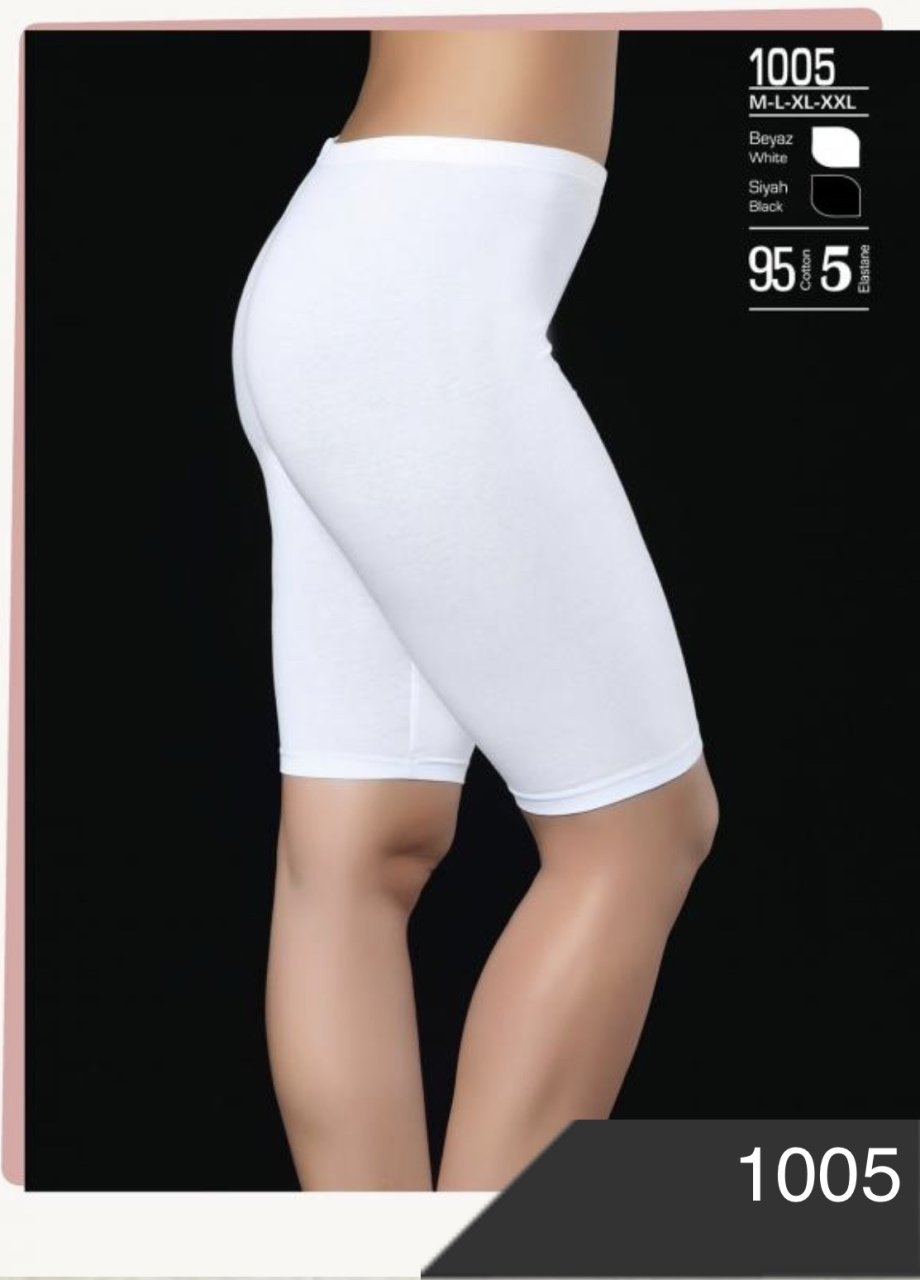 İki Yıldız Likralı Battal Beden Diz Üstü Tayt 63113 XXXL - Beyaz
