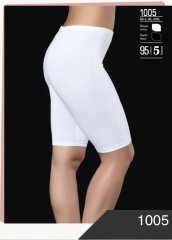 İki Yıldız Likralı Battal Beden Diz Üstü Tayt 63113 XXXXL - Beyaz