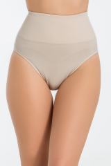 Miss Fit Kadın Ten Mideli Slip Korse Silikonlu 1001 Ten Rengi - XL/XXL