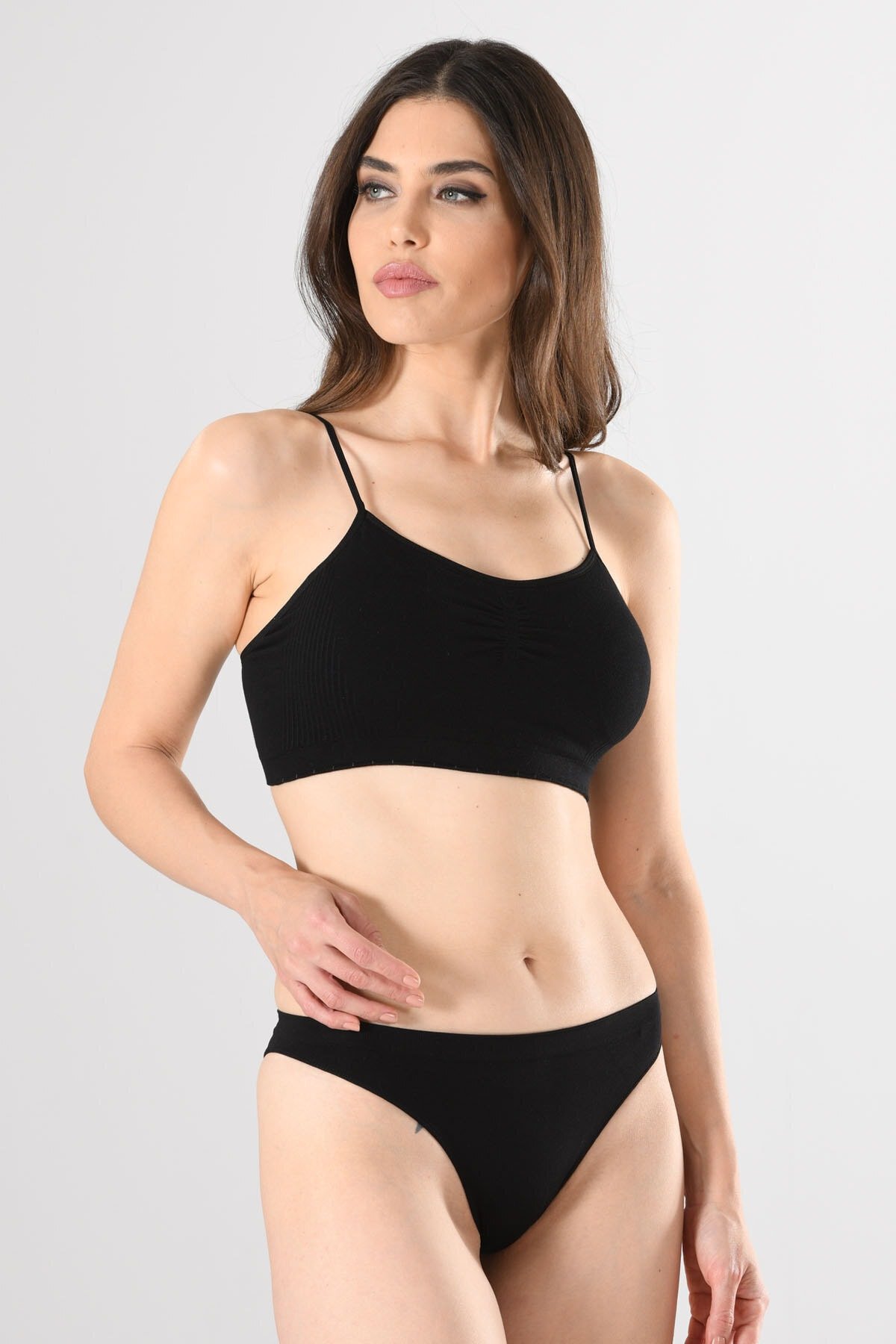 Miss Fit Kadın Modal İnce Askılı Büstiyer 11266 Siyah - L/XL