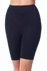 Miss Fit Kadın Siyah Dikişsiz Yüksek Bel Silikon Kaydırmaz Boxer Korse 1 Beden Inceltici 34314 Siyah - S/M
