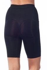 Miss Fit Kadın Siyah Dikişsiz Yüksek Bel Silikon Kaydırmaz Boxer Korse 1 Beden Inceltici 34314 Siyah - S/M