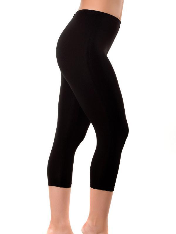 İki Yıldız Likralı Battal Beden Diz Altı Tayt 63114 XXXL - Siyah