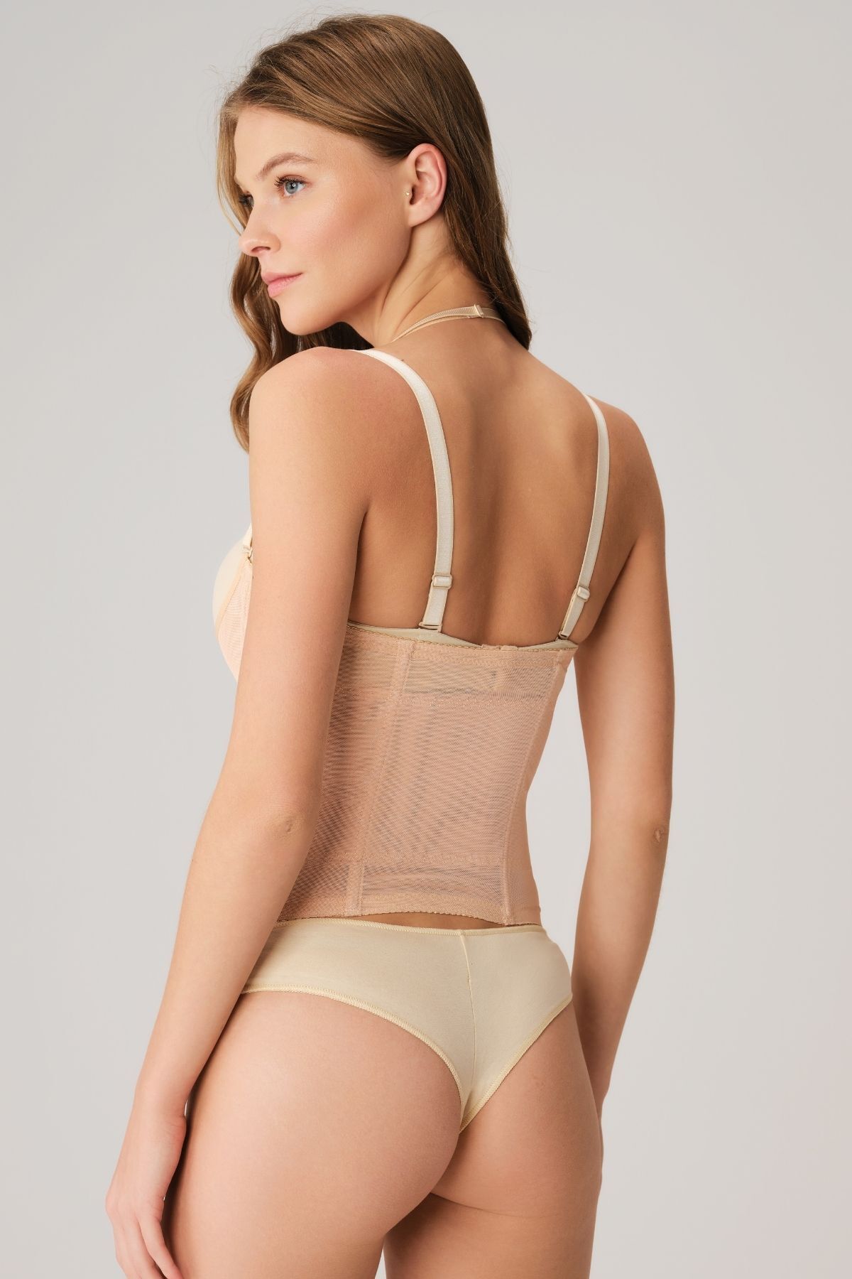 Anıl Kadın Toparlayıcı Bel İnceltici Dikişli Büyük Beden Kancalı Çıkabilen Askılı Sıkı Bel Korse 2507 XXXL - Ten Rengi