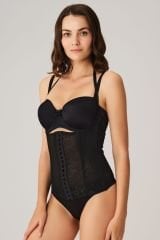Anıl Kadın Toparlayıcı Bel İnceltici Dikişli Büyük Beden Kancalı Çıkabilen Askılı Sıkı Bel Korse 2507 XXXXL - Siyah