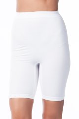 Miss Fit Kadın Siyah Dikişsiz Yüksek Bel Silikon Kaydırmaz Boxer Korse 1 Beden Inceltici 34314 Beyaz - L/XL