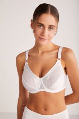 KOM Martına Toparlayıcı Dantelli Sütyen 90D - Beyaz