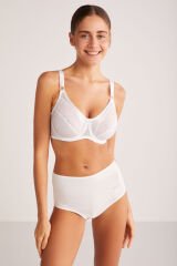 KOM Martına Toparlayıcı Dantelli Sütyen 90D - Beyaz