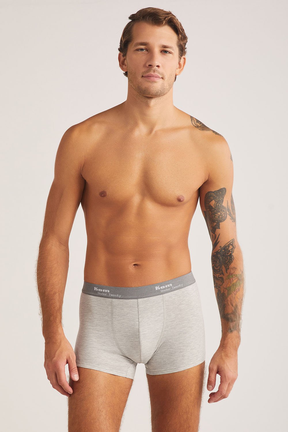 KOM Tight Pamuklu 2 li Erkek Boxer S - Gri