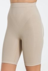 Miss Fit Kadın Siyah Dikişsiz Yüksek Bel Silikon Kaydırmaz Boxer Korse 1 Beden Inceltici 34314 Ten Rengi - XL/XXL