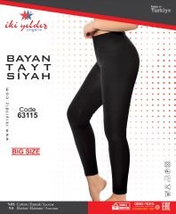 İki Yıldız Likralı Battal Beden Uzun Tayt 63115