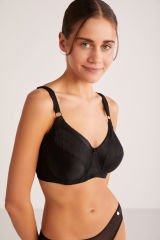 KOM Martına Toparlayıcı Dantelli Sütyen 75DD - Siyah
