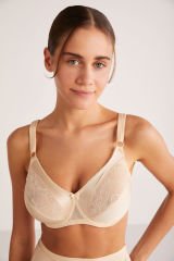 KOM Martına Toparlayıcı Dantelli Sütyen 90C - Ten Rengi