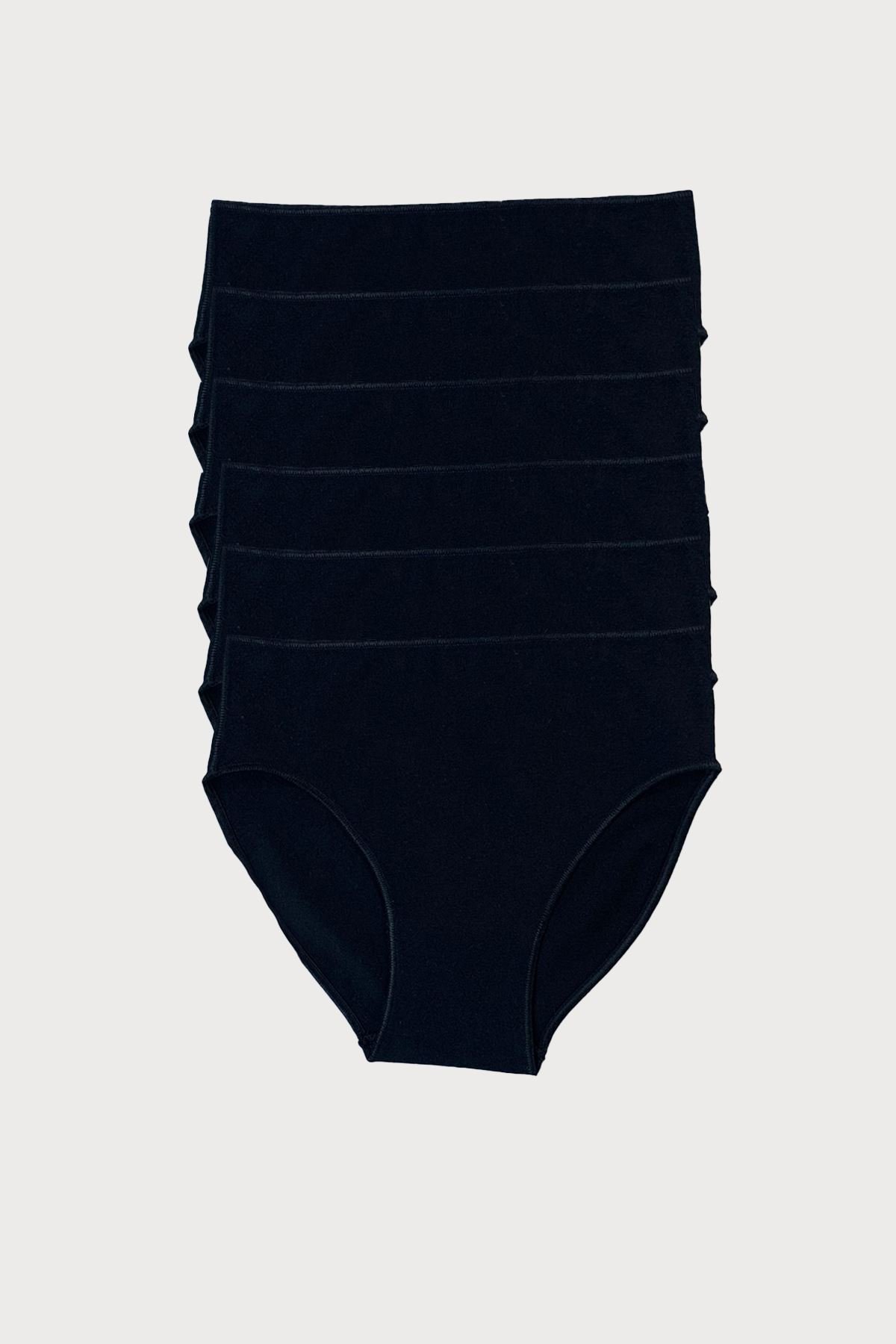 Malabadi Kadın Siyah 6 Lı Paket Modal Yüksek Bel Slip Külot 0187