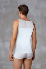 Doreanse Erkek Pamuklu Göğüs Sıkıştırma ve Vücut Şekillendirici Atlet Korse 5965 XXL - Beyaz