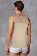 Doreanse Erkek Pamuklu Göğüs Sıkıştırma ve Vücut Şekillendirici Atlet Korse 5965 XL - Ten Rengi