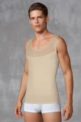 Doreanse Erkek Pamuklu Göğüs Sıkıştırma ve Vücut Şekillendirici Atlet Korse 5965 XXL - Ten Rengi