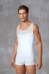 Doreanse Erkek Pamuklu Göğüs Sıkıştırma ve Vücut Şekillendirici Atlet Korse 5965 3XL - Beyaz