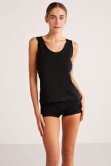 KOM Basic Singlet Pamuklu Kalın Askılı Atlet S - Siyah